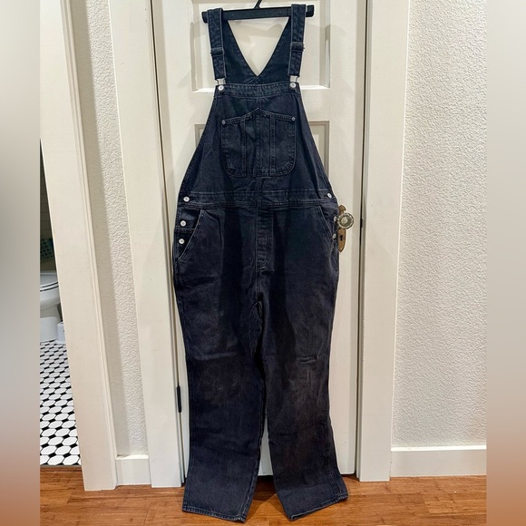 Old Navy Faded Black Denim Overalls - 18 Tall - Picture 1 of 4